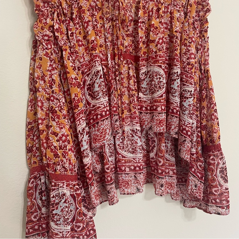 FREE PEOPLE Lorraine Tiered Kimono Top Size Medium - Picture 5 of 9